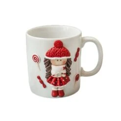Fille En Hiver Chapeau Tasse DIY Kit, Polymère Argile Décoration, 300 Ml, Argile Enfants, Argile Bri