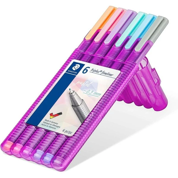Staedtler Fineliner Triplus Pastel - Etui De 6 1 Staedtler Fineliner Triplus Pastel - Etui De 6