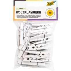 FOLIA - Pince à Linge En Bois, 3 Tailles - Blanc