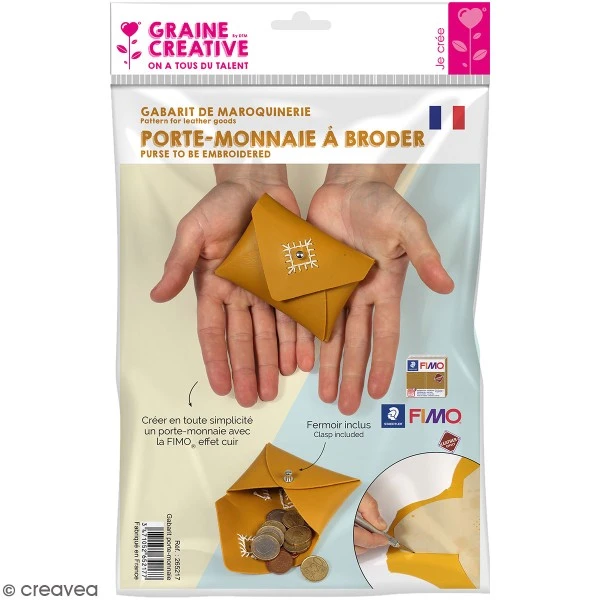 Gabarit Pour Fimo Effet Cuir - Porte-monnaie à Broder - 2 Pcs 1 Gabarit Pour Fimo Effet Cuir - Porte-monnaie à Broder - 2 Pcs