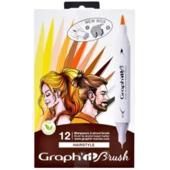 Graph'it Brush & Extra Fine - Hairstyle - 12 Marqueurs