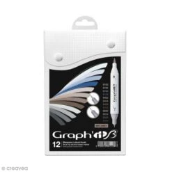 Graph'it Brush & Extra Fine - Mix Greys - 12 Marqueurs