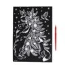 Gravure "animaux Et Arbre De Noël" Scratch Art DIY Kit, Argent Métallique Effet, Gravure Artisanat K