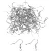 Gros Lot 50 Paires Crochets Boucle D'oreilles, Argenté, Haut. 19 Mm, Sans Nickel