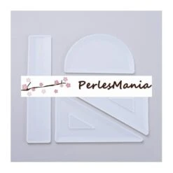 H1129372 Kit De 4 Moules En SILICONE Pour Personnaliser Règles, Equerre Et Rapporteur