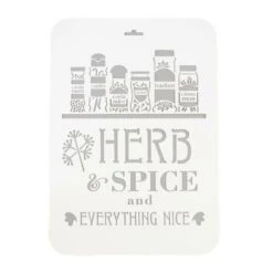 "Herb épices" Pochoir 22x31 Cm, Police, Cookies, Fichier Coupé, Artisanat, Décoration Murale De La M