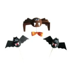 Kit De Bricolage 3 Halloween Chauve-Souris Araignée Pot Bâton De Filé De Coton Tchèque Décor À La Ma