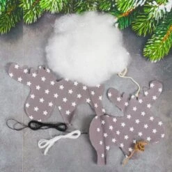 Kit De Bricolage Gris Étoile Cerf W Cloches, Décorations, Perles, Ornement En Tissu D'Arbre De Noël, 9 Kit De Bricolage Gris Étoile Cerf W Cloches, Décorations, Perles, Ornement En Tissu D'Arbre De Noël, -Promos Creavea Boutique kit de bricolage gris etoile cerf w cloches decorations perles ornement en tissu darbre de noel p 5