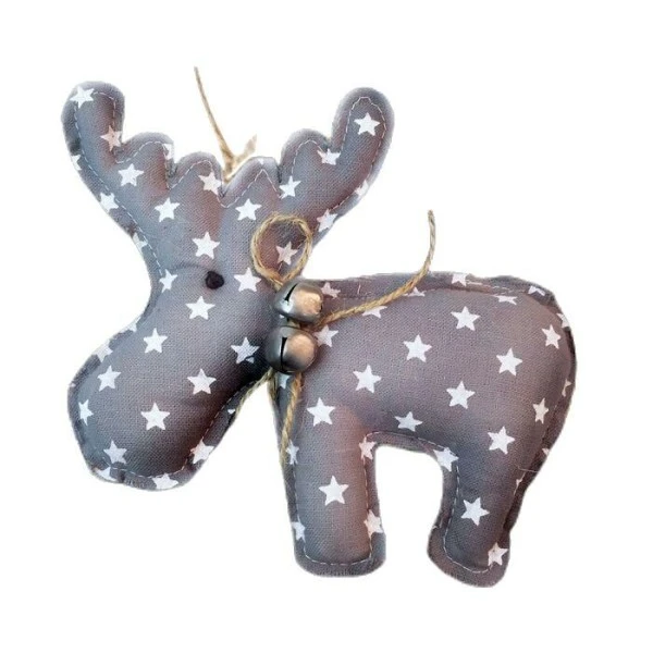 Kit De Bricolage Gris Étoile Cerf W Cloches, Décorations, Perles, Ornement En Tissu D'Arbre De Noël, 1 Kit De Bricolage Gris Étoile Cerf W Cloches, Décorations, Perles, Ornement En Tissu D'Arbre De Noël,