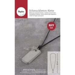 Kit De Réalisation De Bijoux En Béton Créatif, 50g De Béton, 1 Moule, Lanière Cuir Et Breloque Aile