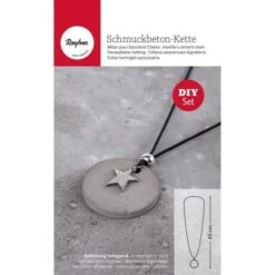 Kit De Réalisation De Bijoux En Béton Créatif, 50g De Béton, 1 Moule, Lanière Cuir Et Breloque étoil