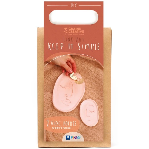 Kit DIY Fimo Air - Coupelles Line Art - 2pcs 1 Kit DIY Fimo Air - Coupelles Line Art - 2pcs