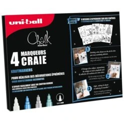 Uni Kit Marqueurs Craie Chalk - Couleurs Froides - 4 Pcs