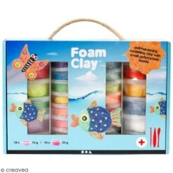 Creativ Company Kit Modelage Pâte Foam Clay - 31 Pcs
