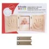 Kit Moulage Empreinte De Bébé + 20 étiquettes Kraft Fanion