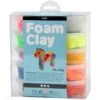 Creativ Company Kit Pâte à Modeler Foam Clay - Fluo - 10 Pcs