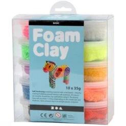 Creativ Company Kit Pâte à Modeler Foam Clay - Fluo - 10 Pcs