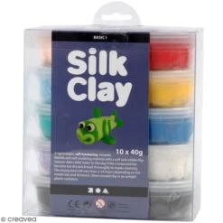 Creativ Company Kit Pâte à Modeler Silk Clay - Multicolore - 10 Pcs