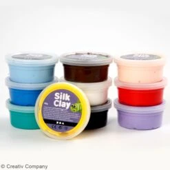 Creativ Company Kit Pâte à Modeler Silk Clay - Multicolore - 10 Pcs -Promos Creavea Boutique kit pate a modeler silk clay multicolore 10 pcs p 3