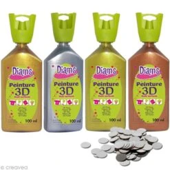 Kit Peinture 3D Diam's - Noël Métallisé 100 Ml X 4