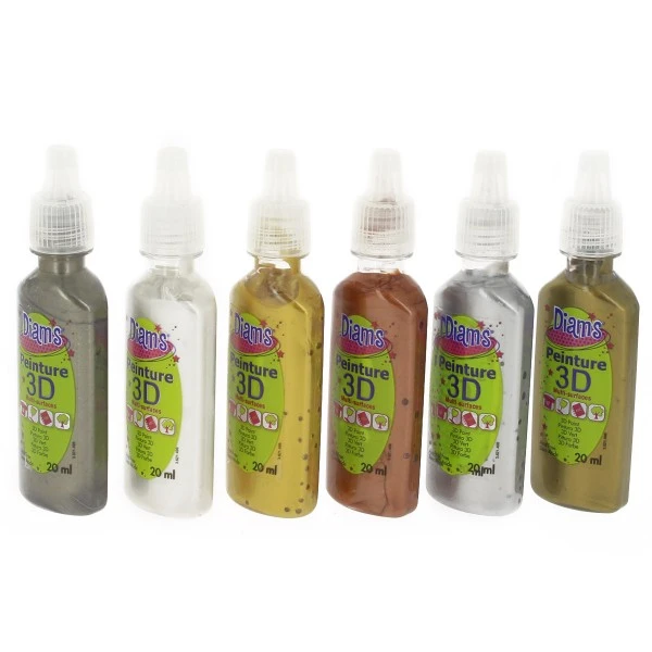 Kit Peinture 3D Diam's - Total Métal 20 Ml X 6 1 Kit Peinture 3D Diam's - Total Métal 20 Ml X 6