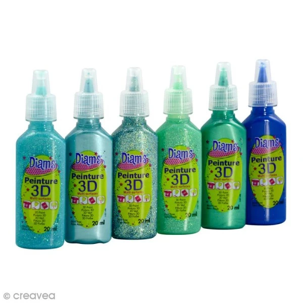 Kit Peinture 3D Diam's - Total Paradise - 6 X 20 Ml 2 Kit Peinture 3D Diam's - Total Paradise - 6 X 20 Ml – Image 2
