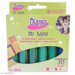 Kit Peinture 3D Diam's - Total Paradise - 6 X 20 Ml