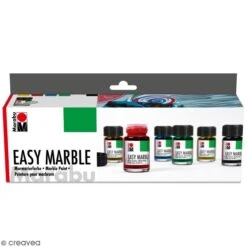 Marabu Kit Peinture Easy Marble Pour La Marbrure 6 X 15 Ml