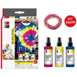 Marabu Kit Peinture Textile Fashion Spray - Tie Dye - 3 X 100 Ml 8 Marabu Kit Peinture Textile Fashion Spray - Tie Dye - 3 X 100 Ml -Promos Creavea Boutique kit peinture textile fashion spray tie dye 3 x 100 ml p 3