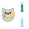 Kit Pour Biscuit En Relief Chat + 2 Stylos Au Chocolat Vert Et Bleu Pastel