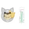 Kit Pour Biscuit En Relief Chat + Stylo Au Chocolat Vert D'eau
