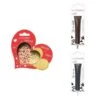 Kit Pour Biscuit En Relief Coeur + 2 Stylos Au Chocolat Marron Et Noir