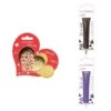 Kit Pour Biscuit En Relief Coeur + 2 Stylos Au Chocolat Marron Et Violet