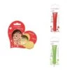 Kit Pour Biscuit En Relief Coeur + 2 Stylos Au Chocolat Rouge Et Vert Clair