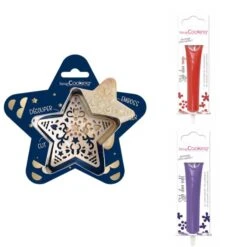 Kit Pour Biscuit En Relief Étoile + 2 Stylos Au Chocolat Rouge Et Violet -Promos Creavea Boutique kit pour biscuit en relief etoile 2 stylos au chocolat rouge et violet p 2