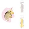 Kit Pour Biscuit En Relief Licorne + 2 Stylos Au Chocolat Blanc Et Jaune Pastel