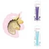 Kit Pour Biscuit En Relief Licorne + 2 Stylos Au Chocolat Violet Et Bleu Pastel