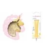 Kit Pour Biscuit En Relief Licorne + Stylo Au Chocolat Jaune Pastel