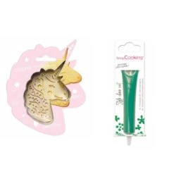 Kit Pour Biscuit En Relief Licorne + Stylo Au Chocolat Vert
