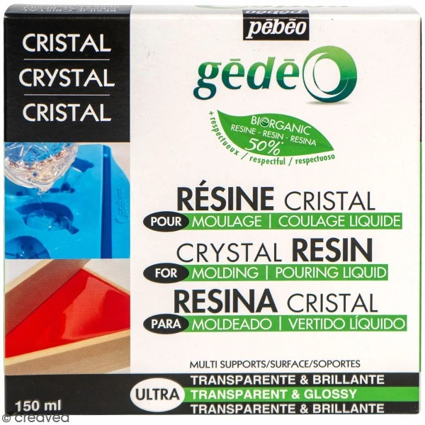 Pebeo Kit Résine Cristal Bio - 150 Ml 1 Pebeo Kit Résine Cristal Bio - 150 Ml