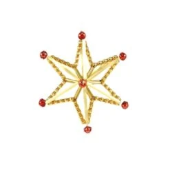 L'or Rouge De La Magie Star Tchèque De Bohême De L'Arbre De Noël De Cadeaux Ornements De Perles De V