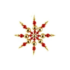 L'or Rouge Tout Droit De Star Tchèque De Bohême De L'Arbre De Noël De Cadeaux Ornements De Perles De