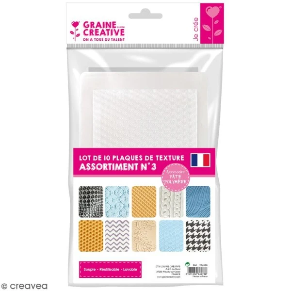 Lot De 10 Plaques De Texture - Assortiment N°3 - 20,5 X 13,5 Cm 1 Lot De 10 Plaques De Texture - Assortiment N°3 - 20,5 X 13,5 Cm