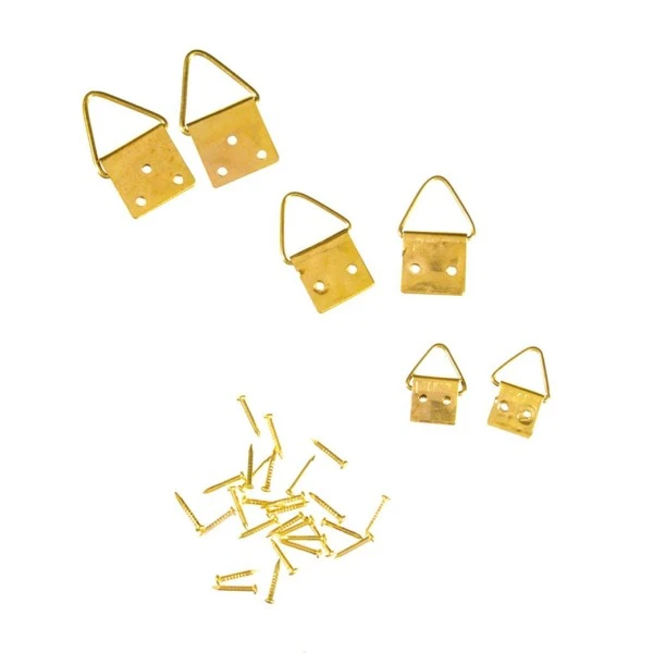 Lot De 12 Attaches Tableaux Dorées, 3 Tailles, Oeillets Pour Petite Décoration Murale à Clous 2 Lot De 12 Attaches Tableaux Dorées, 3 Tailles, Oeillets Pour Petite Décoration Murale à Clous – Image 2
