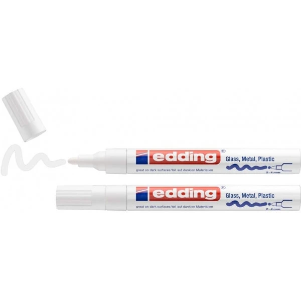 Lot De 2 Marqueurs Peinture Brillante Edding 750 Blanc 2 Lot De 2 Marqueurs Peinture Brillante Edding 750 Blanc – Image 2