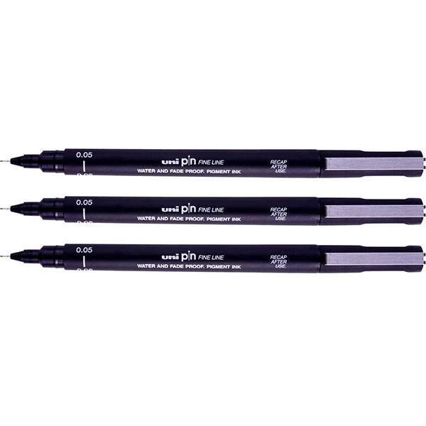 Lot De 3 Feutres à Dessin Uni Pin - 0.05 Mm - Noir - Uni-ball 1 Lot De 3 Feutres à Dessin Uni Pin - 0.05 Mm - Noir - Uni-ball