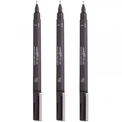 Lot De 3 Feutres De Dessin Uni Pin - 0.5 Mm - Gris Foncé - Uni-ball