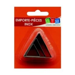 Lot De 3 Minis Emporte-pièces Triangle, 2 Cm, 3 Cm, 4 Cm, Inox Alimentaire, Fimo Et Cernit
