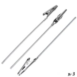 Lot De 3 Pinces Crocodiles, Avec Tige En Métal, Longueur Totale 8,5 Cm