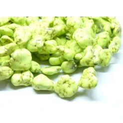 Lot De 4 Perles Pendentifs Howlite Forme De Rocher Coloris Jaune Vert Anis